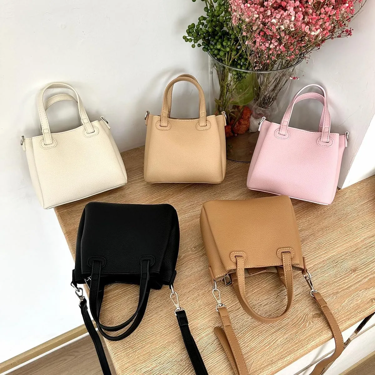 Womens Soft Vegan Leather Shoulder Crossbody Bag Casual Purse Small Totes Chic Handbag Top Handle Satchel