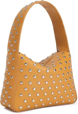 Women's Studded Purses Black Shoulder Bag Y2K Purse 90s Punk Vegan Leather Designer Handbags