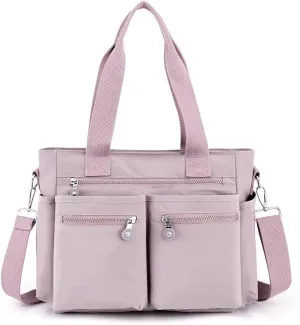 Women's Tote Bag Water Resistant Nylon Handbags Multi Pockets Crossbody Shoulder Bag