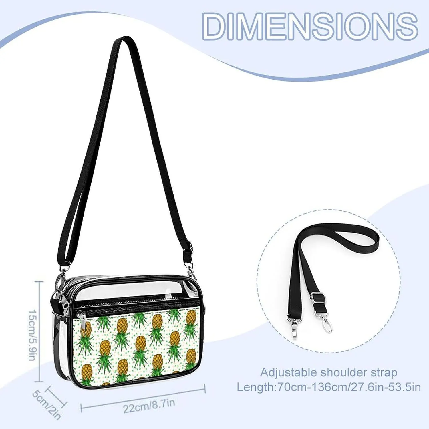 Women's Transparent Crossbody Bag Fashion Shoulder Bag With Adjustable Strap