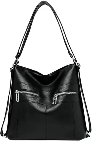 Women's Vegan Leather Tote Bag Large Y2K Shoulder Crossbody Bag Trendy Handbag Top Handle Purse Satchel
