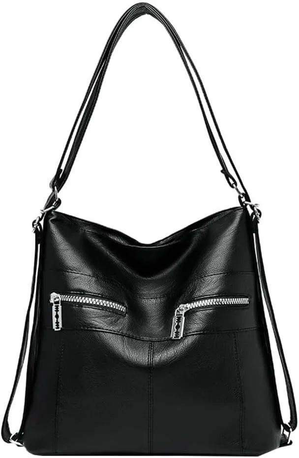 Women's Vegan Leather Tote Bag Large Y2K Shoulder Crossbody Bag Trendy Handbag Top Handle Purse Satchel