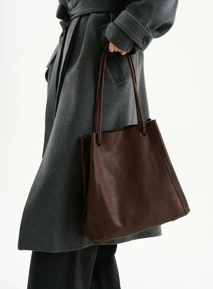 Womens Vintage Genuine Leather Tote Bag Large Bucket Shoulder Satchel Work Purses Top Handle Handbags Set 2pcs