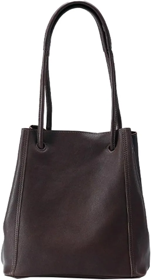 Womens Vintage Genuine Leather Tote Bag Large Bucket Shoulder Satchel Work Purses Top Handle Handbags Set 2pcs
