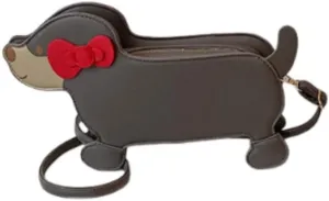 Women'sDog Shaped Crossbody Bag Novelty Animal Purse with Adjustable Strap Small Crossbody Bag