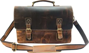 Wonder Care Leather Bag 15" Laptop Messenger Bag For Men and Women Computer Bags For Business Travel Office School (Laptop_Bag_15")