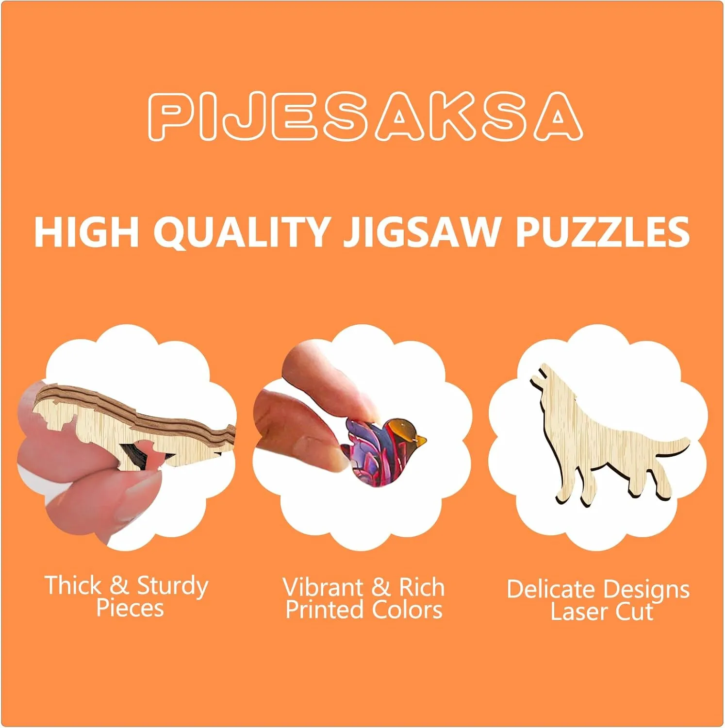 Wooden Puzzles for Adults -Wolf Puzzle, Flat Puzzle with 3D Visual Effect, Irregular Shape Wood Puzzles Adult, Paper Sculpture Wall Art Home Decor, Gift for Family, Friends (S-8.5 * 8.4in 100 Pieces)