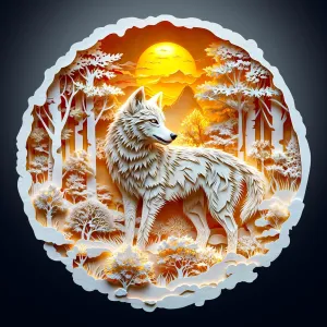 Wooden Puzzles for Adults -Wolf Puzzle, Flat Puzzle with 3D Visual Effect, Irregular Shape Wood Puzzles Adult, Paper Sculpture Wall Art Home Decor, Gift for Family, Friends (S-8.5 * 8.4in 100 Pieces)