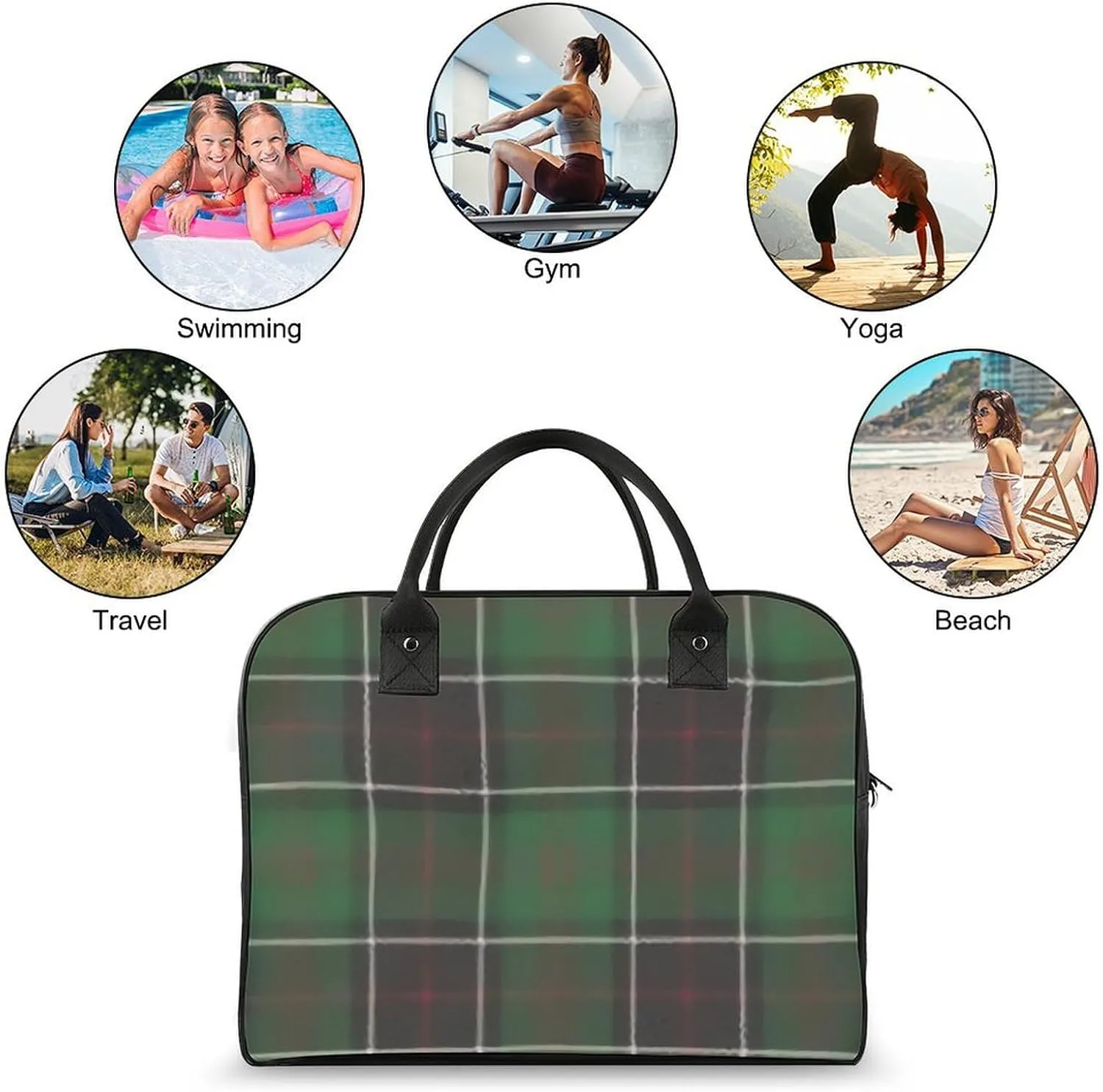 Wooden Wood Planks Fashionable Large Capacity Travel Handbag Unisex