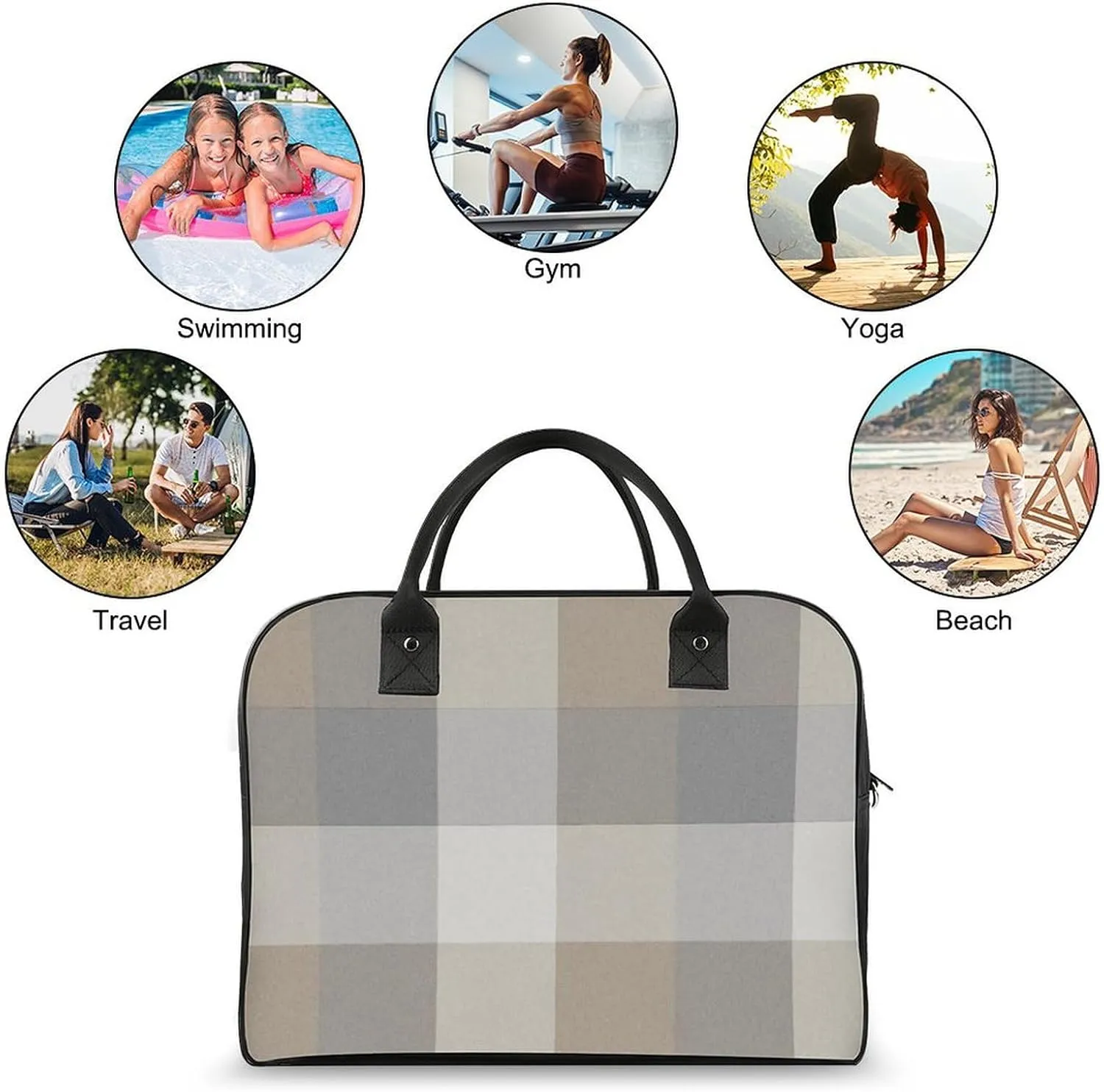 Wooden Wood Planks Fashionable Large Capacity Travel Handbag Unisex