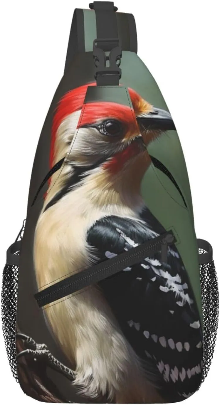 Woodpecker Cross Chest Bag Diagonally Sling Bag for Men Women Crossbody Shoulder Bag Travel Hiking Daypack