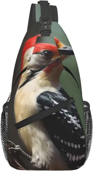 Woodpecker Cross Chest Bag Diagonally Sling Bag for Men Women Crossbody Shoulder Bag Travel Hiking Daypack