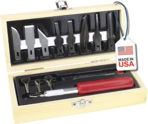 Woodworking Knife Set by Excel Blades - Precision Wood Carving Knife Set For Wood Carving, Scrapbooking, Model Kits and More - Craft Knife Bulk Set Includes Knife Handle, Blades, Routers and Gouges