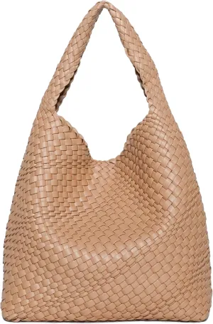 Woven Bag Purses and Handbags for Women, PU Leather Shoulder Bags Top-Handle Bags With Purses