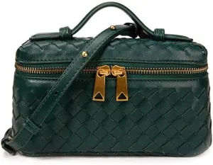 Woven Crossbody Bags for Women Woven Evening Clutch Purses Shoulder Bag PU Leather