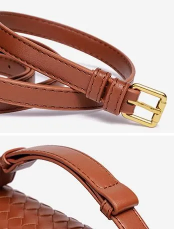 Woven Purses for Women Elegant PU Leather Woven Top-handle Bag Tote Crossbody Shoulder Bag for Work Vacation