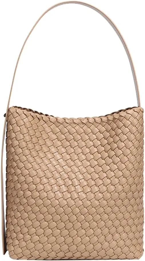 Woven Purses for Women PU Leather Shoulder Bag Chic Hobo Bag for Work Prom Cocktail Travel