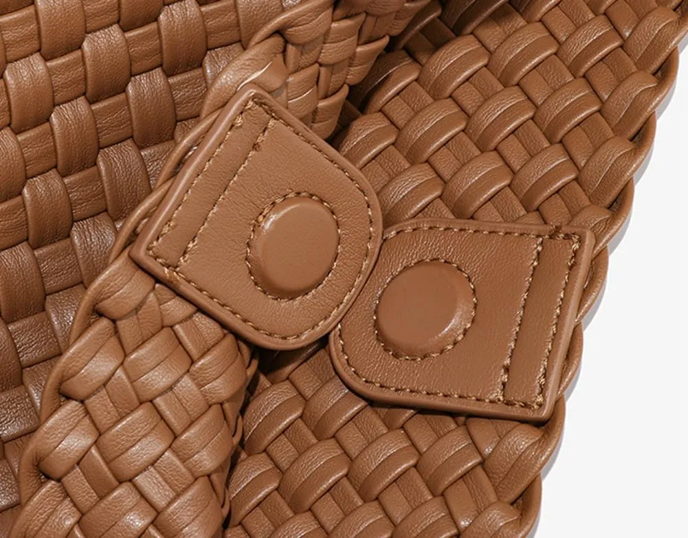 Woven Purses for Women PU Leather Shoulder Bag Chic Hobo Bag for Work Prom Cocktail Travel
