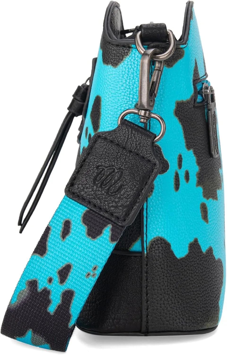 Wrangler Cow Print Crossbody Bag for Women Western Cross Body Purse with Signature Strap