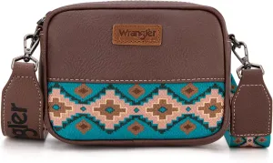 Wrangler Crossbody Bag for Women Aztec Mini Crossover Purse with Guitar Strap