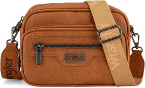 Wrangler Crossbody Bag for Women Vintage Multi Pocket Crossover Bag Shoulder Purse with Adjustable Strap