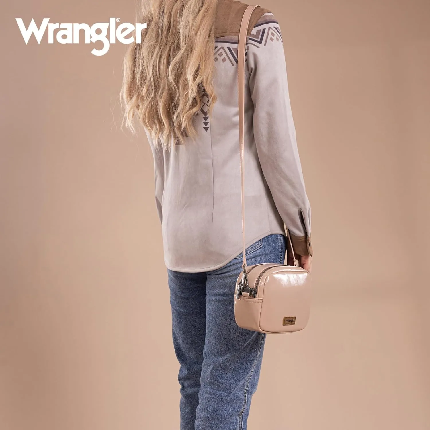 Wrangler Crossbody Bags for Women Shoulder Handbag with Dual Zipper Design