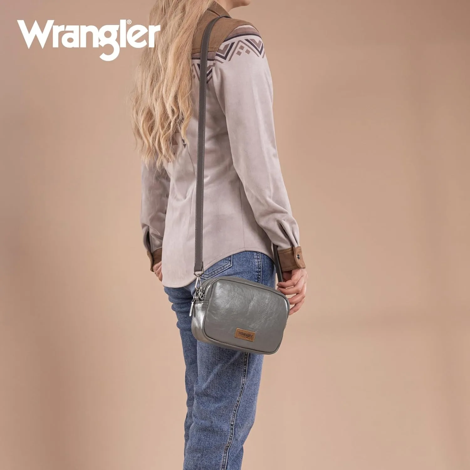 Wrangler Crossbody Bags for Women Shoulder Handbag with Dual Zipper Design