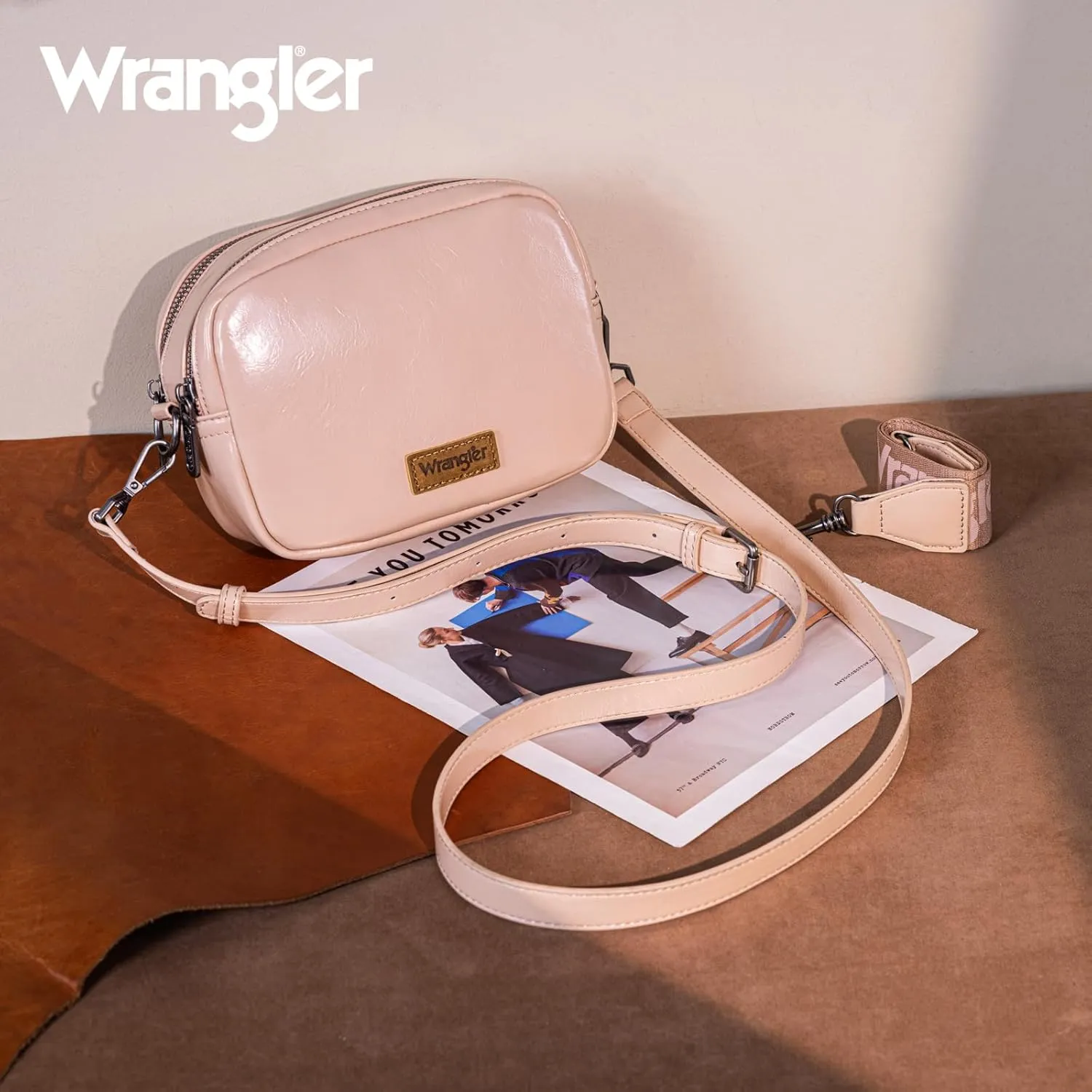 Wrangler Crossbody Bags for Women Shoulder Handbag with Dual Zipper Design