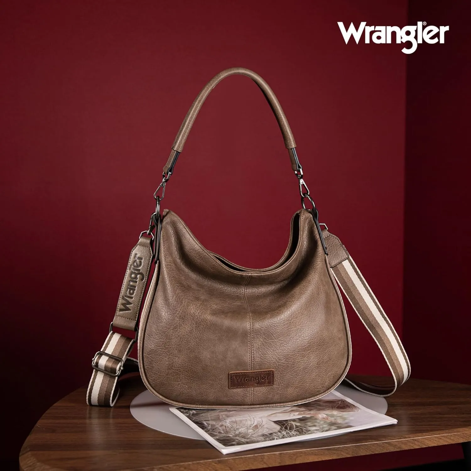 Wrangler Hobo Bags Large Crossbody Bag for Women Shoulder Purse Handbags with Adjustable Strap