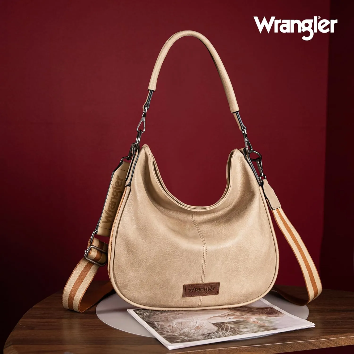 Wrangler Hobo Bags Large Crossbody Bag for Women Shoulder Purse Handbags with Adjustable Strap