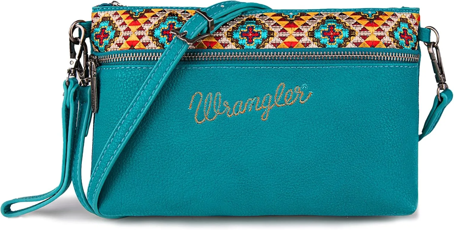 Wrangler Western Cowhide Crossbody Bags for Women Clutch Wristlet Purse