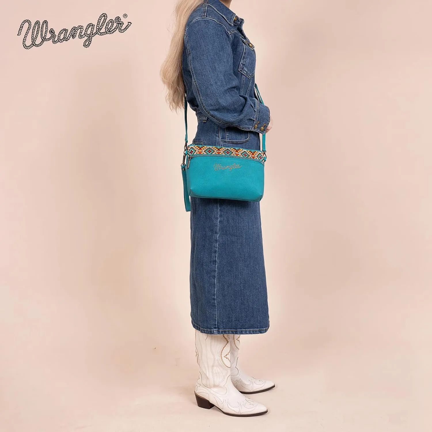 Wrangler Western Cowhide Crossbody Bags for Women Clutch Wristlet Purse
