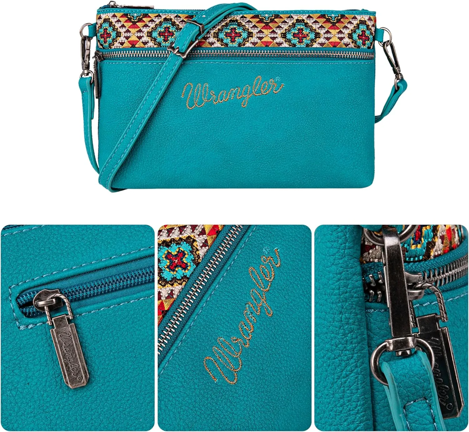Wrangler Western Cowhide Crossbody Bags for Women Clutch Wristlet Purse
