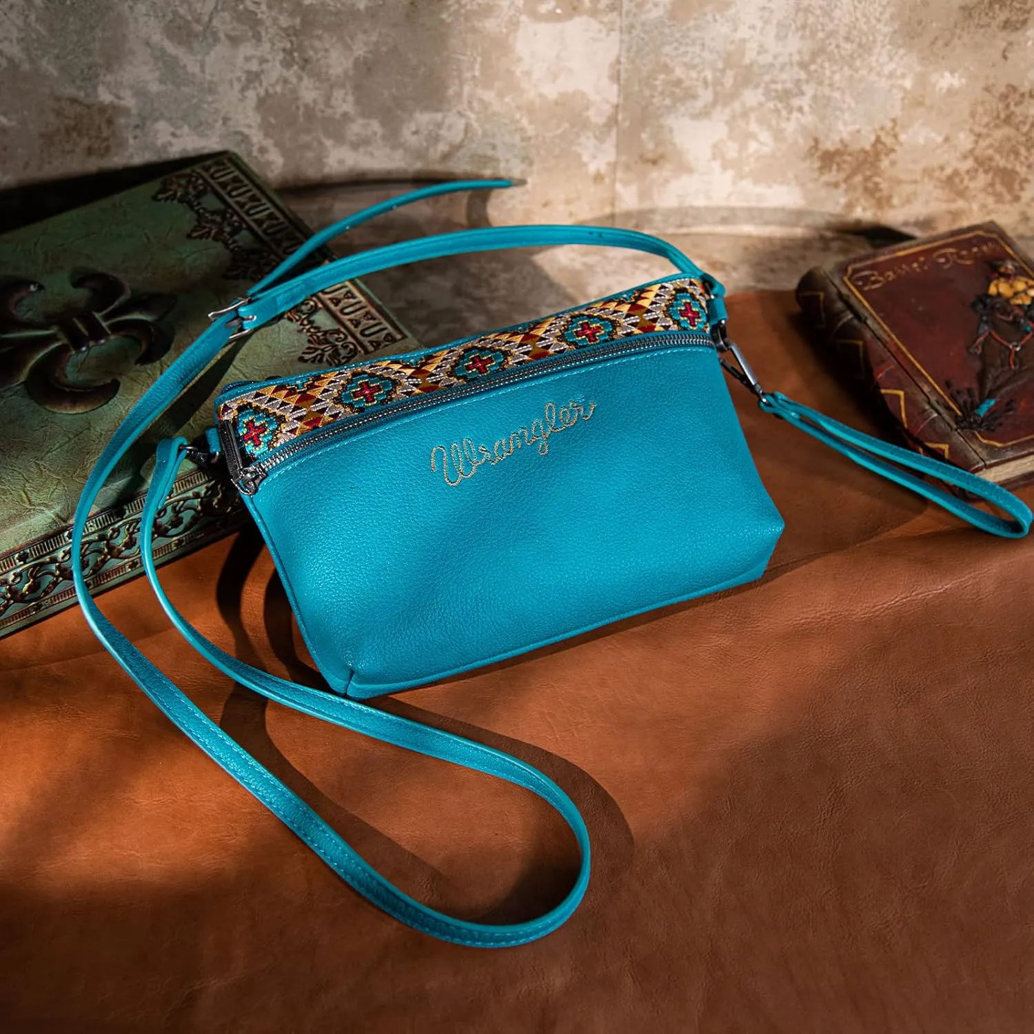 Wrangler Western Cowhide Crossbody Bags for Women Clutch Wristlet Purse