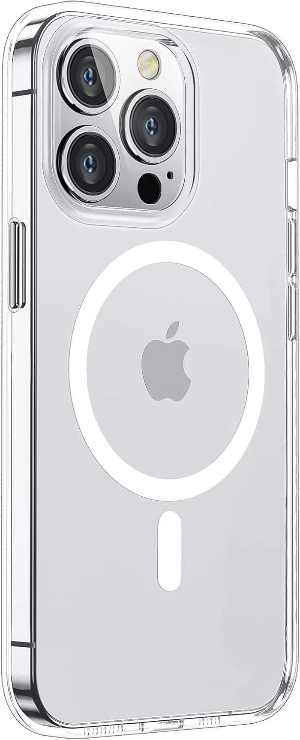 WSKEN for iPhone 13 Pro Max Magnetic Case Compatible with Magsafe Charger, [Strong Magnet] Crystal Clear Hard Cover Sturdy Slim Fit Phone Case 2021 -Clear
