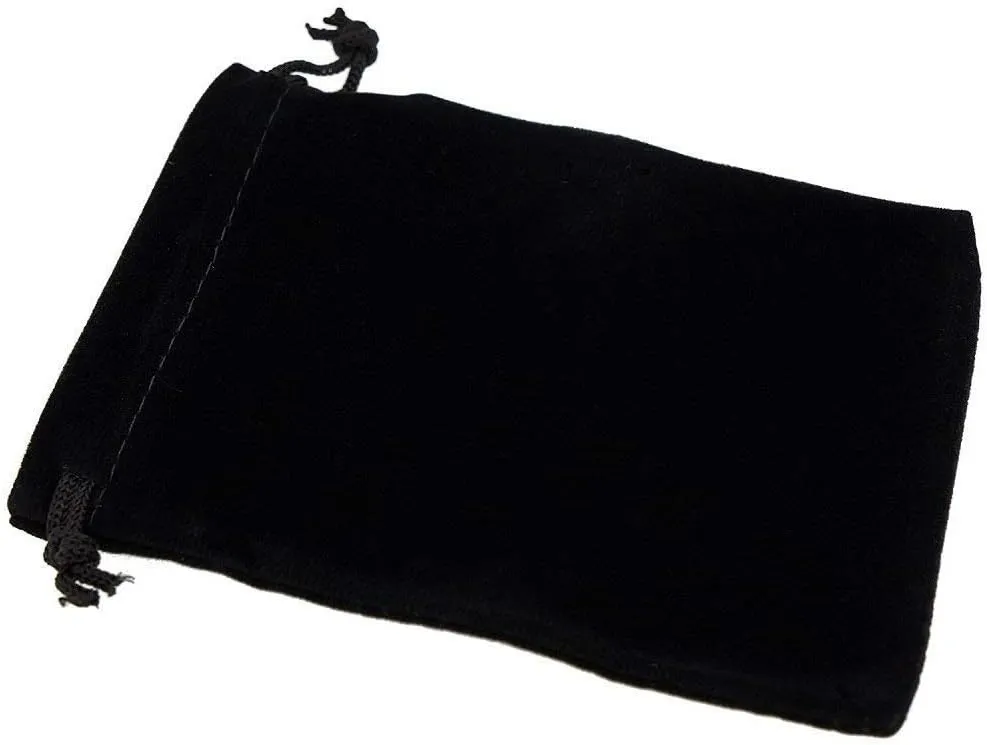 Wudygirl 100 PCS Velvet Drawstring Bags Jewelry Pouches Drawstring Bags 5X6'' Cloth Gaming Dice Fingertip Gyro Marble Jewelry Bags (100PCS Black, 5x6)