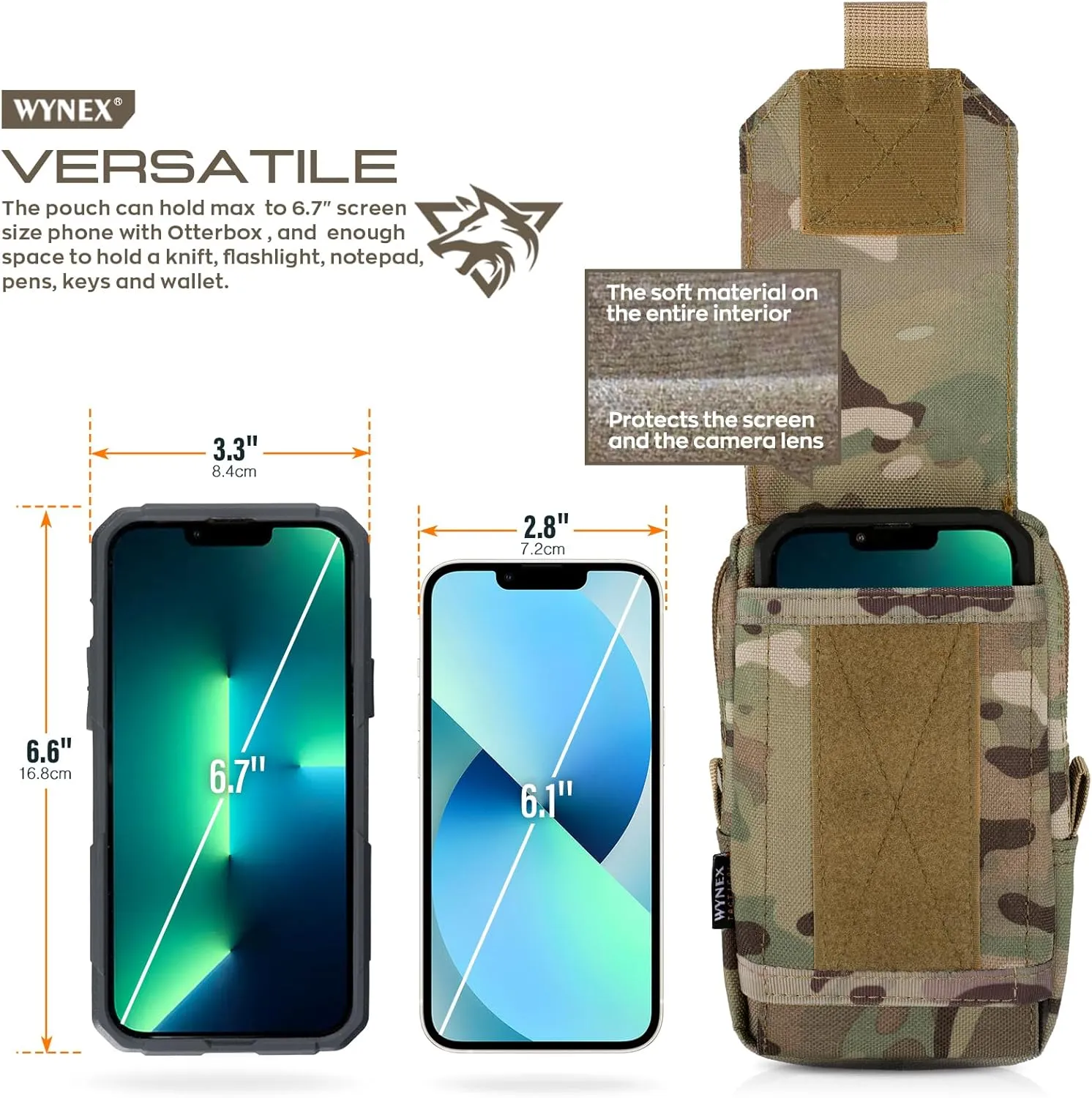 WYNEX Tactical EDC Pouch, Molle Utility Pouches Gadget Organizer Phone Holder Waist Pack Smartphone Pouch Tool Holster Pocket