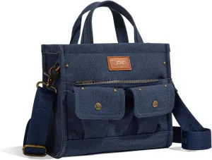 X Lee Canvas Tote Bag for Women Medium Crossbody Bag Top-handle Handbag with Multi-Pockets for Travel Beach Everyday Use