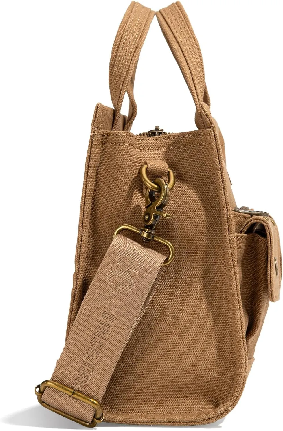 X Lee Canvas Tote Bag for Women Medium Crossbody Bag Top-handle Handbag with Multi-Pockets for Travel Beach Everyday Use