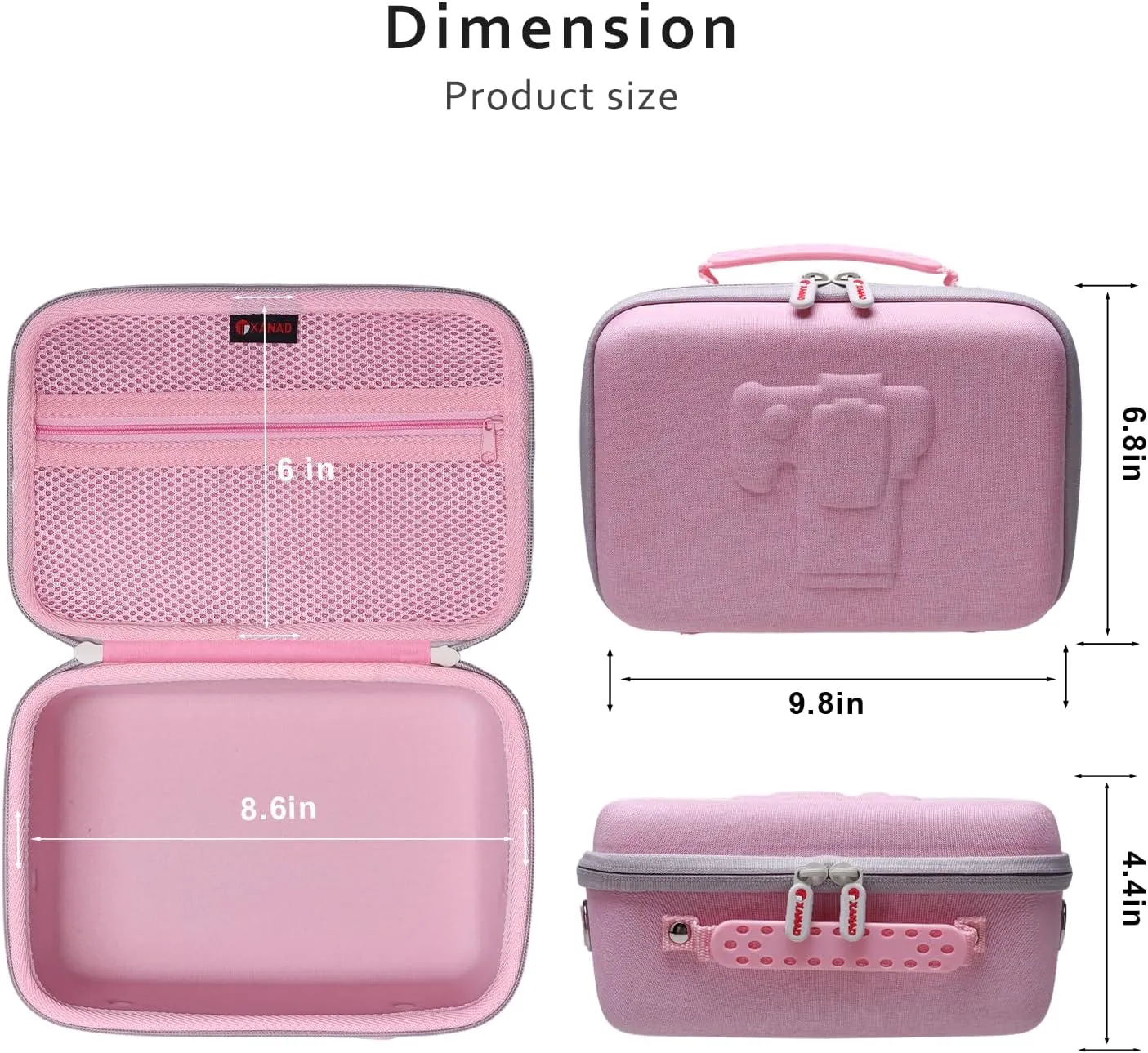 XANAD Camera Case Compatible with Sony Alpha 7 II III IV / 7R V Full Frame/ a6400 / a6100 / a6700,Canon, Nikon DSLR Camera, with 4 Pieces of Dividers and Shoulder Strap, Pink