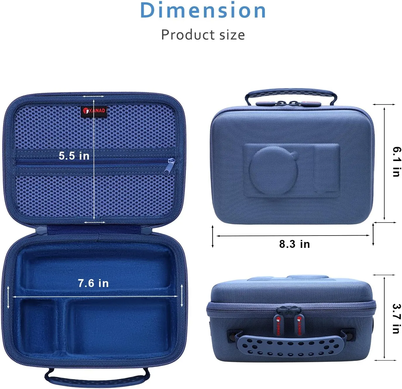 XANAD Hard Case for Sony Alpha ZV-E10/ZV-E10L/ ZV-1/ZV-1F Camera Vlogger Accessory Kit Tripod (GP-VPT2 BT) and Microphone - Carrying Storage Bag（Blue）