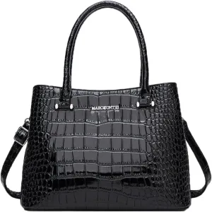 XXGJOALD-Women Crocodile Pattern Handbag and Purse Top Handle Shoulder Bag PU Leather Tote Satchel Green