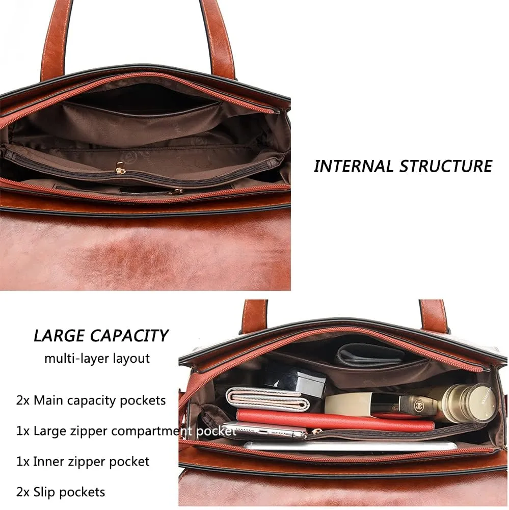 XXGJOALD-Women Handbag Crocodile Pattern Leather Top-Handle Purse Flap Shoulder Satchel