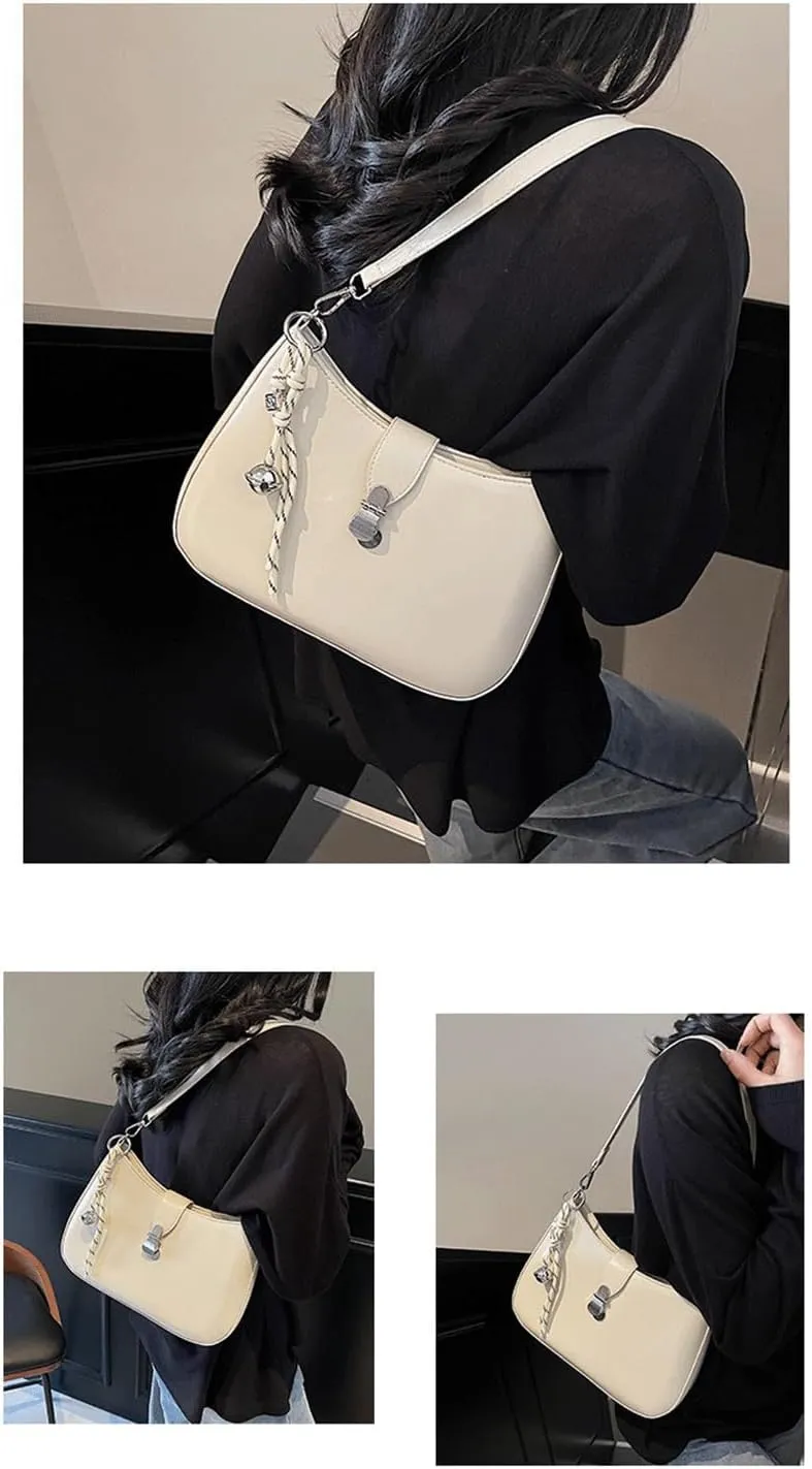 Y2k Purse Cute Hobo Shoulder Bag 2000s Vintage Cream Handbag Going Out Street Girly Trending Purses Women 2025