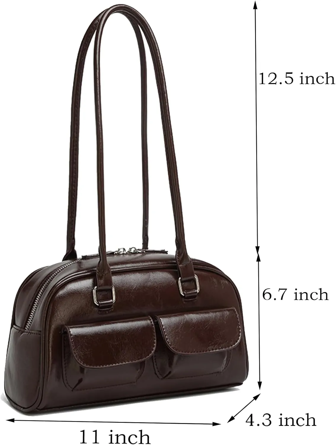 Y2K Shoulder Bag for Women Black Small Purse Brown Purse Trendy Purse Retro Women's Shoulder Handbags Purses