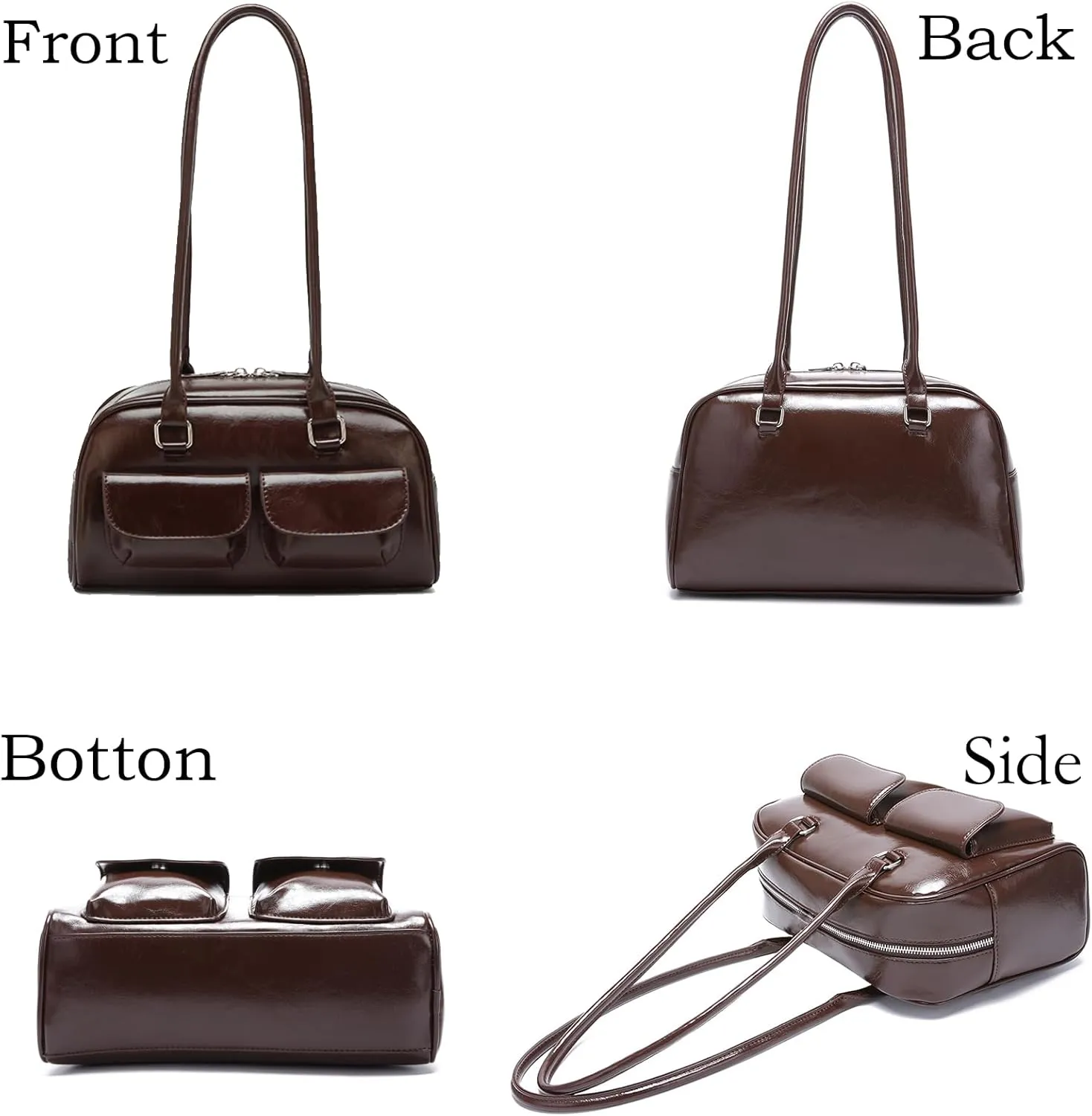 Y2K Shoulder Bag for Women Black Small Purse Brown Purse Trendy Purse Retro Women's Shoulder Handbags Purses