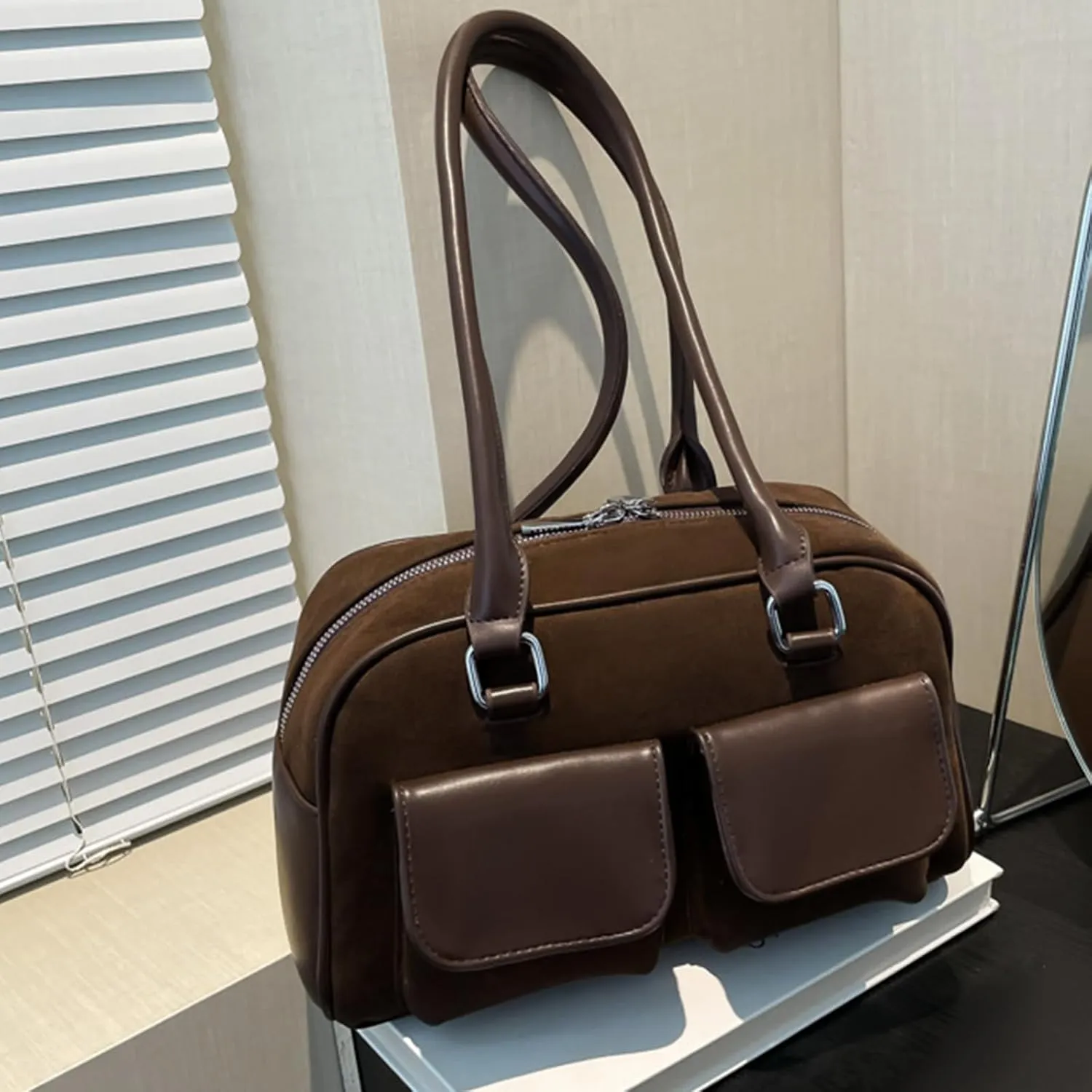 Y2K Shoulder Bag for Women Black Small Purse Brown Purse Trendy Purse Retro Women's Shoulder Handbags Purses