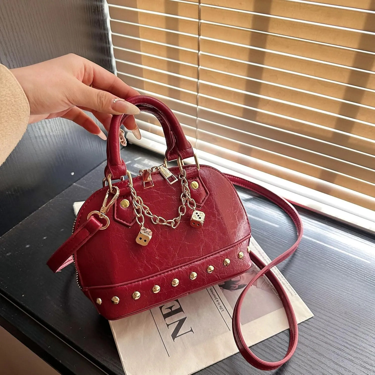 Y2K Shoulder Bag for Women - Cute Crossbody and Top-Handle Purses with Dice Decoration for Everyday Use