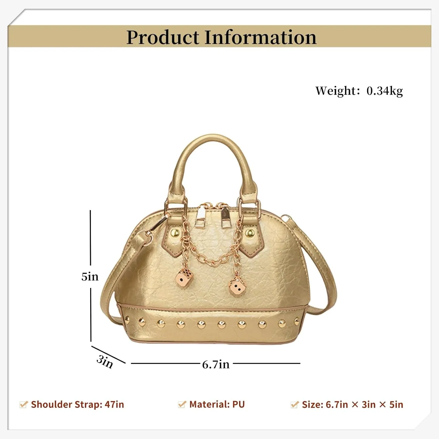 Y2K Shoulder Bag for Women - Cute Crossbody and Top-Handle Purses with Dice Decoration for Everyday Use