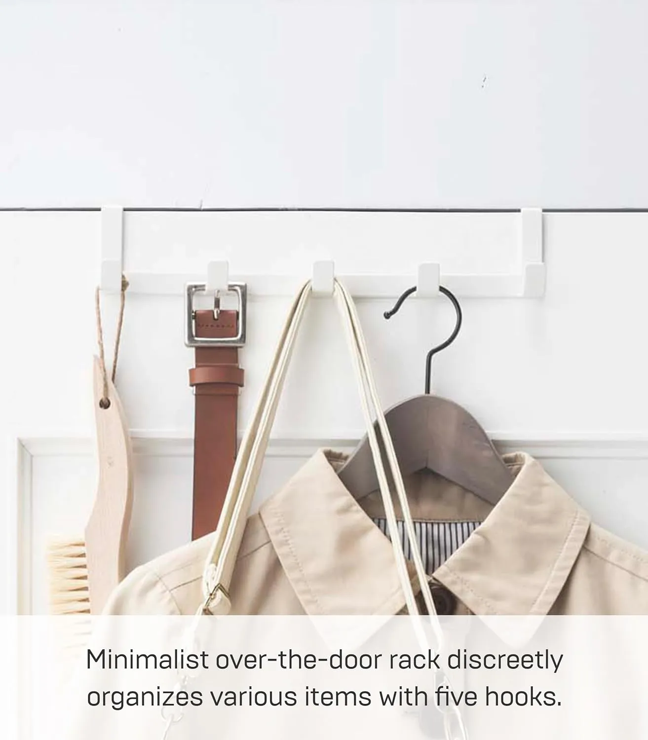YAMAZAKI home Smart Wide Over the Door Rack, White